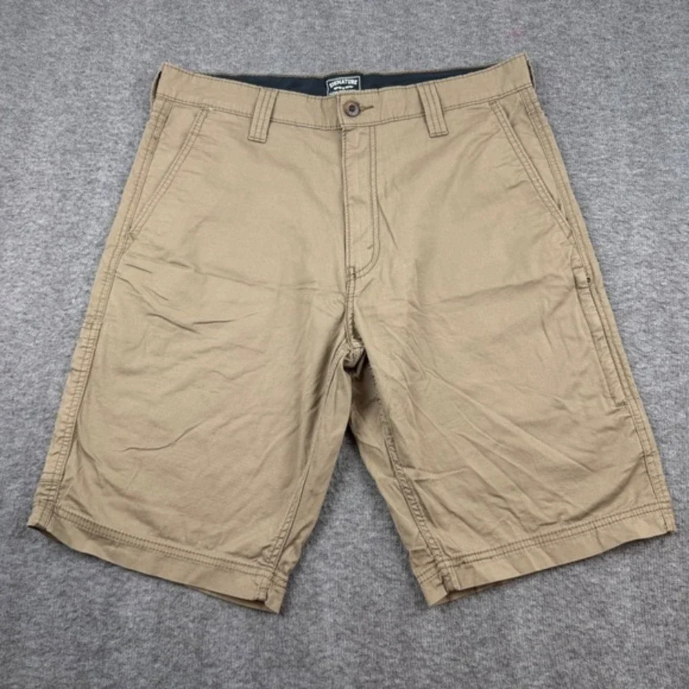 Signature by Levi Strauss VINTAGE Shorts Men's W34 Tan Khaki Gold Label‎ Stretch